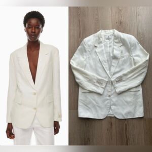 Babaton New Agency Linen Blazer Sz M